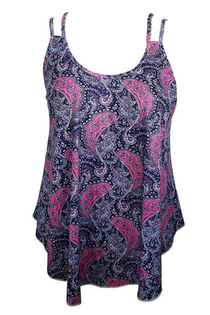 a women's tank top with a paisley print