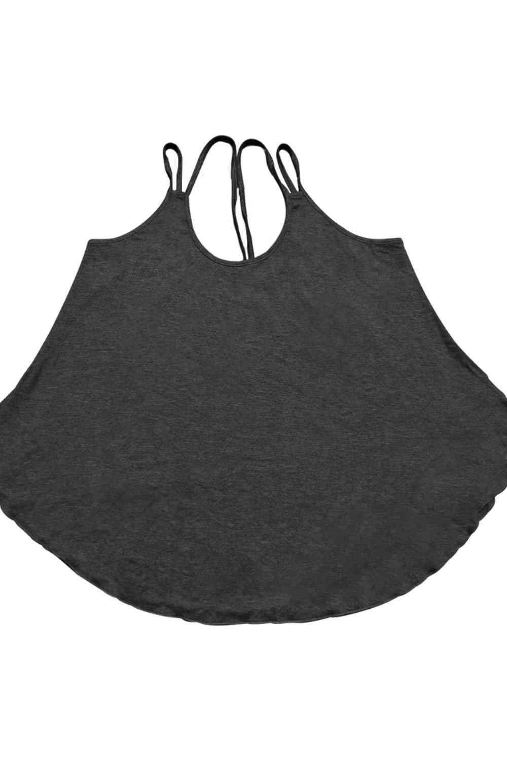 a women's cropped tank top with black straps