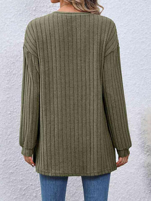 Warm Layer Long Sleeve Open Front Cardigan-MXSTUDIO.COM