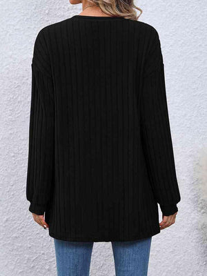 Warm Layer Long Sleeve Open Front Cardigan-MXSTUDIO.COM