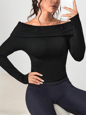 Warm Obsession Long Sleeve Off Shoulder Knit Top-MXSTUDIO.COM