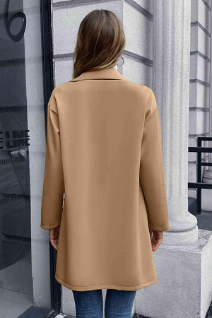 Warm Sophistication Long Double Breasted Blazer-MXSTUDIO.COM