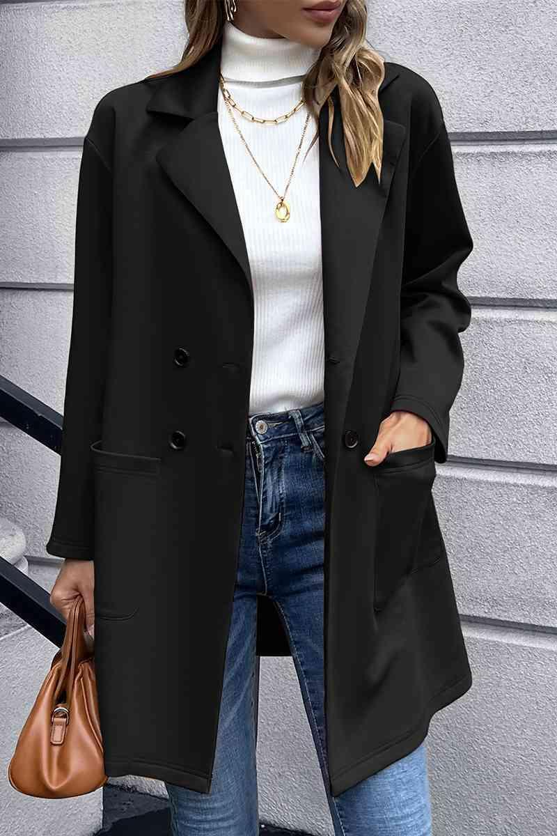 Warm Sophistication Long Double Breasted Blazer-MXSTUDIO.COM