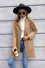 Warm Sophistication Long Double Breasted Blazer-MXSTUDIO.COM