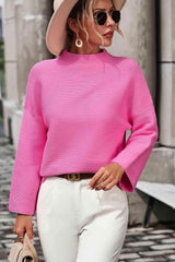 Warm Sophistication Mock Neck Pullover Sweater - MXSTUDIO.COM