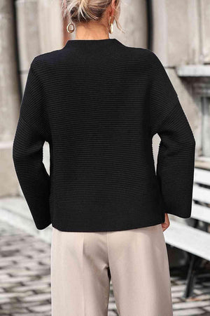 Warm Sophistication Mock Neck Pullover Sweater - MXSTUDIO.COM