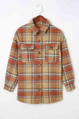Warm Wanderer Buttoned Plaid Shirt Jacket - MXSTUDIO.COM