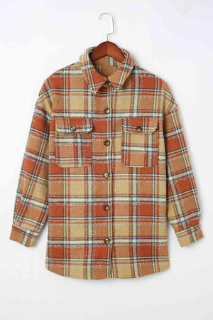 Warm Wanderer Buttoned Plaid Shirt Jacket - MXSTUDIO.COM