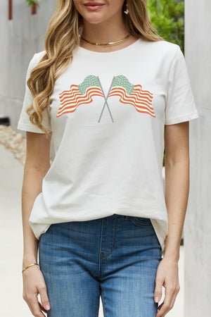 Waving American Flag Tee Shirt - MXSTUDIO.COM