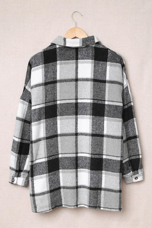 Wear In All Seasons Buttoned Plaid Shacket - MXSTUDIO.COM