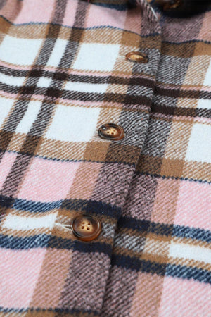 Wear In All Seasons Buttoned Plaid Shacket - MXSTUDIO.COM