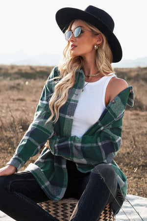 Wear In All Seasons Buttoned Plaid Shacket - MXSTUDIO.COM