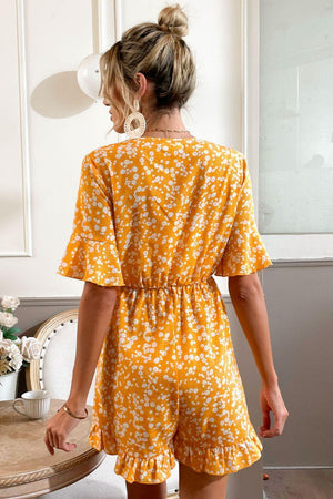 Wear Sunshine Today Surplice Neck Ruffle Romper - MXSTUDIO.COM