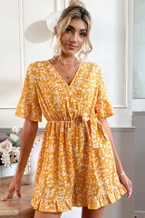 Wear Sunshine Today Surplice Neck Ruffle Romper - MXSTUDIO.COM