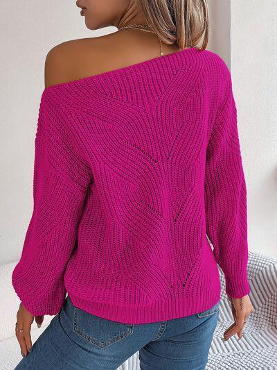 Weekend Ensemble Knitted Boat Neck Sweater-MXSTUDIO.COM