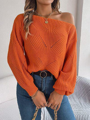 Weekend Ensemble Knitted Boat Neck Sweater-MXSTUDIO.COM