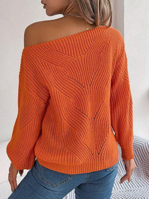 Weekend Ensemble Knitted Boat Neck Sweater-MXSTUDIO.COM