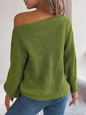 Weekend Ensemble Knitted Boat Neck Sweater-MXSTUDIO.COM