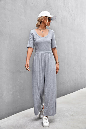 Weekend Mode Scoop Neck Half Sleeve Jumpsuit - MXSTUDIO.COM