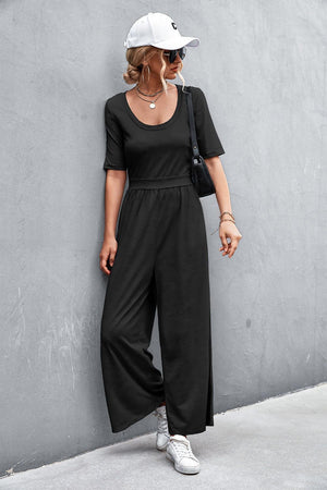 Weekend Mode Scoop Neck Half Sleeve Jumpsuit - MXSTUDIO.COM