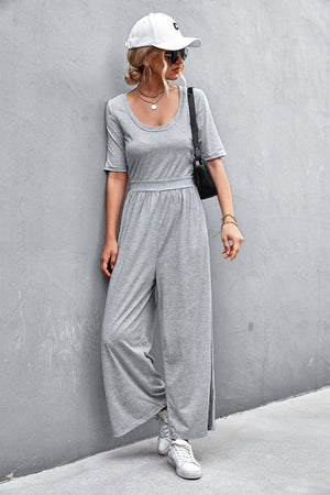 Weekend Mode Scoop Neck Half Sleeve Jumpsuit - MXSTUDIO.COM