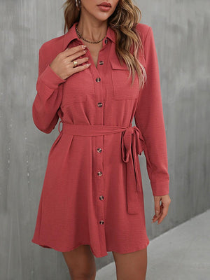 Weekend Mood Button Down Shirt Dress - MXSTUDIO.COM