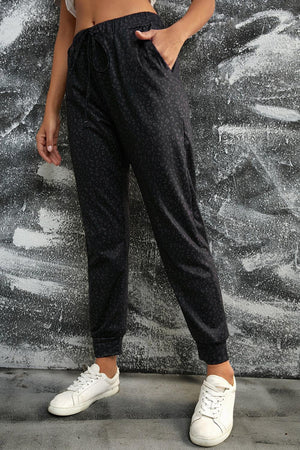 Weekend Spree Elastic Waist Leopard Print Joggers - MXSTUDIO.COM