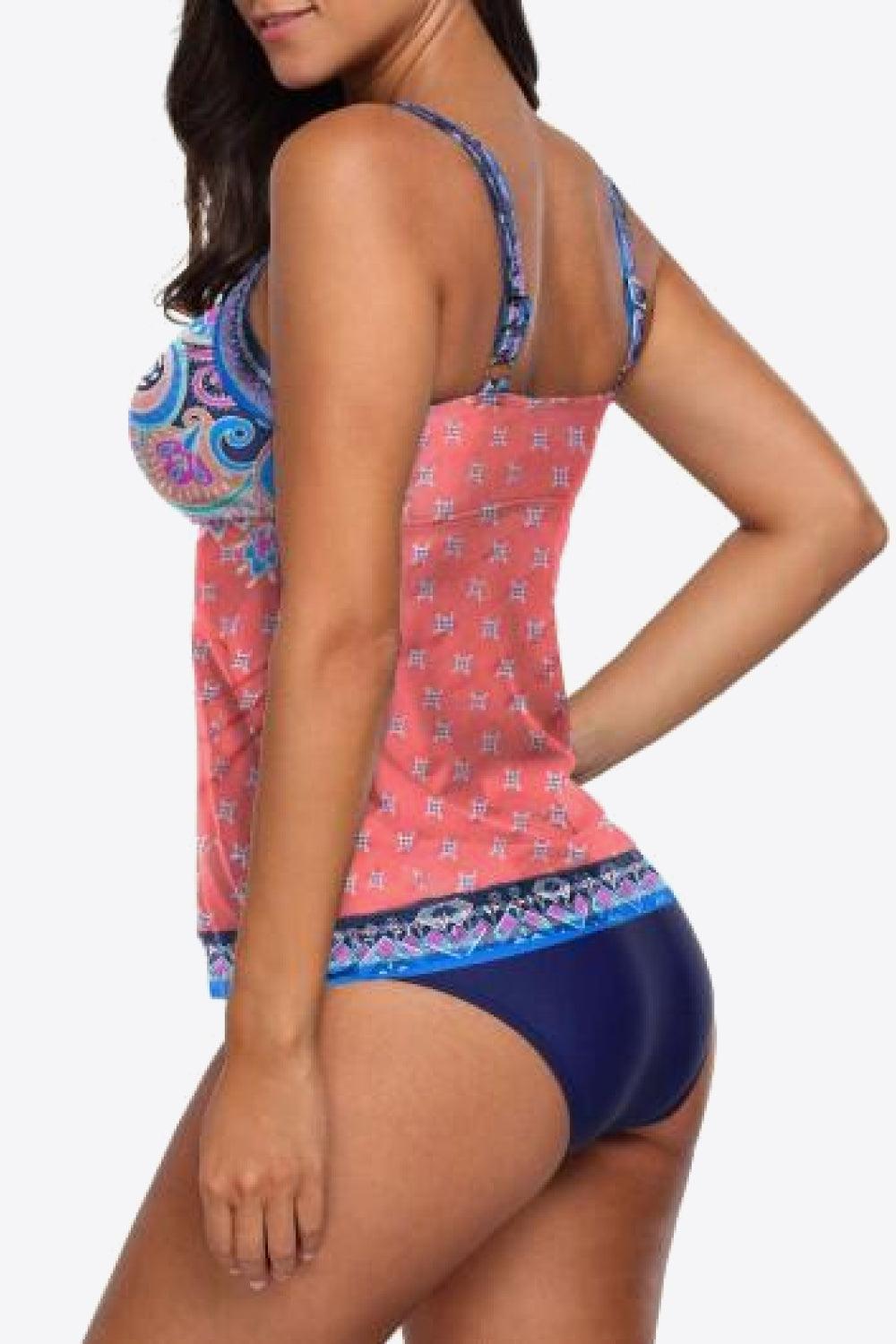 Welcoming Wave Printed Two Piece Sexy Tankini - MXSTUDIO.COM