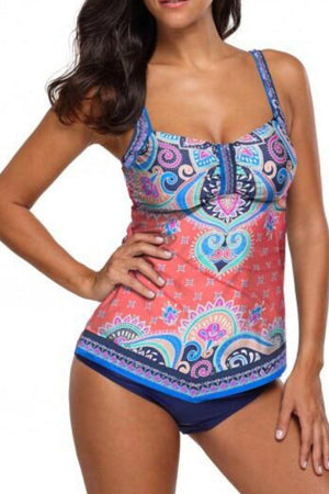 Welcoming Wave Printed Two Piece Sexy Tankini - MXSTUDIO.COM