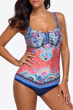 Welcoming Wave Printed Two Piece Sexy Tankini - MXSTUDIO.COM