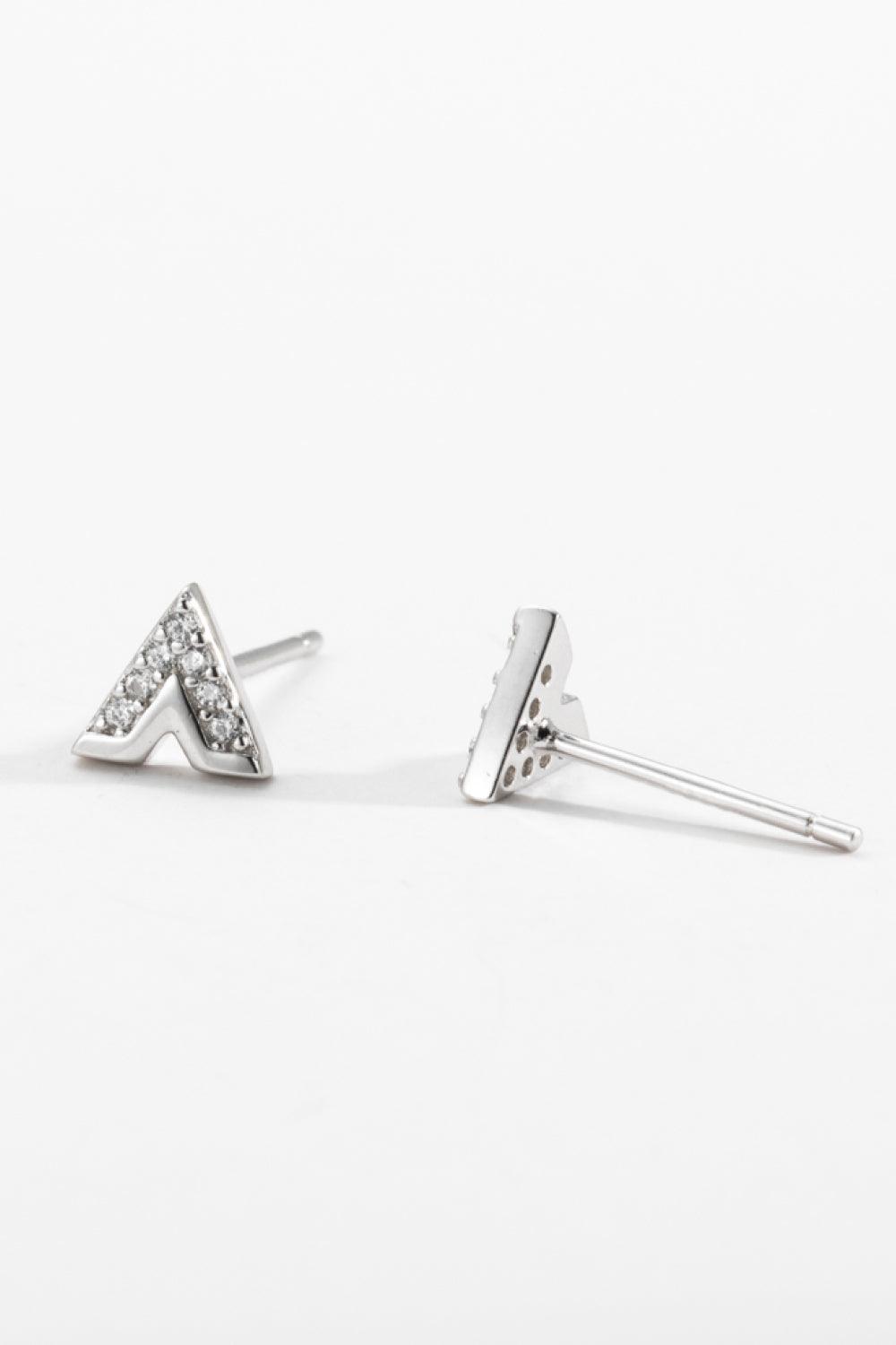 Well-Being Sense Zircon Sterling Silver Stud Earrings - MXSTUDIO.COM