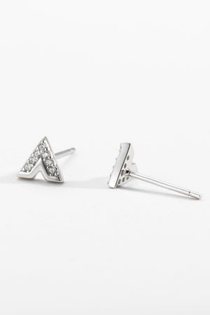 Well-Being Sense Zircon Sterling Silver Stud Earrings - MXSTUDIO.COM