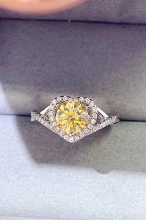 Well Deserved 1 Carat Moissanite Heart Ring - MXSTUDIO.COM