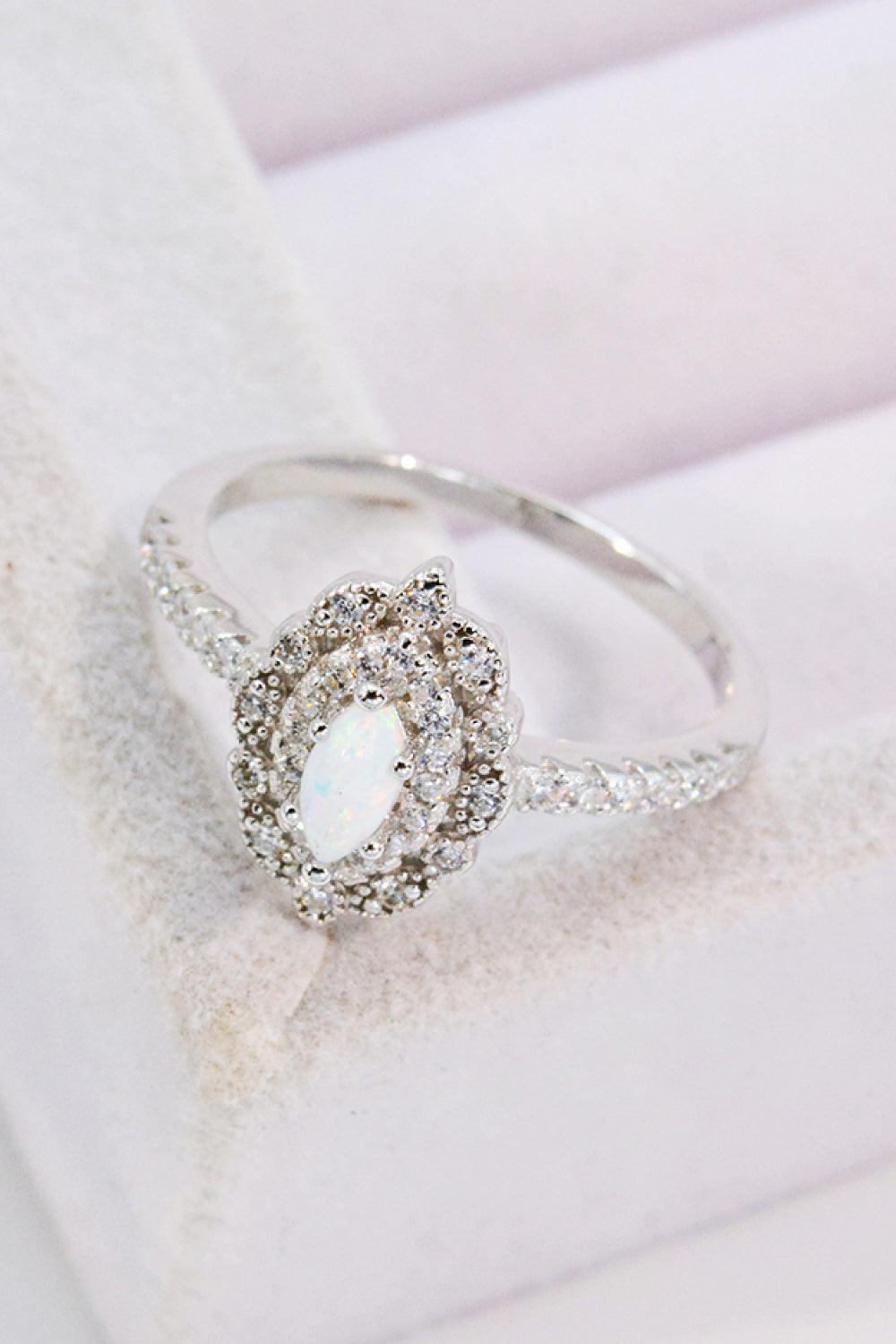 Whimsical Charm Zircon Encrusted Opal Ring - MXSTUDIO.COM