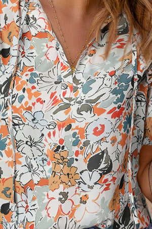 Who Cares Floral Short Sleeve Blouse - MXSTUDIO.COM