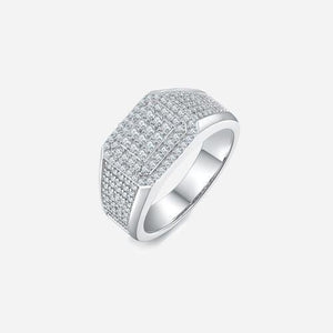 a diamond ring on a white background