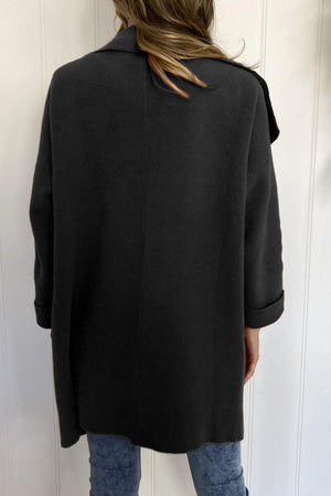 Wide Flattering Collar Longline Coat - MXSTUDIO.COM