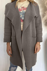 Wide Flattering Collar Longline Coat - MXSTUDIO.COM