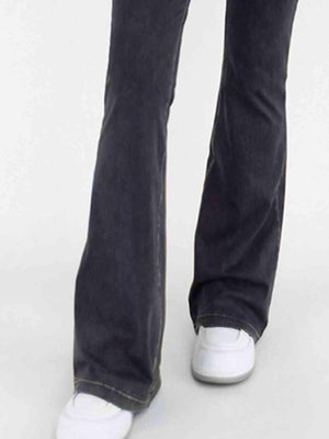 Wide Waistband Bootcut V Waist Jeans - MXSTUDIO.COM