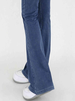 Wide Waistband Bootcut V Waist Jeans - MXSTUDIO.COM