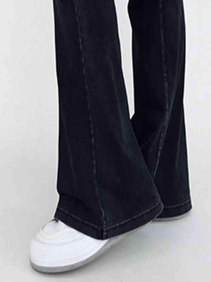 Wide Waistband Bootcut V Waist Jeans - MXSTUDIO.COM