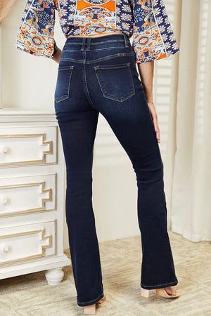 Wide Waistband High Rise Womens Boot Cut Jeans - MXSTUDIO.COM