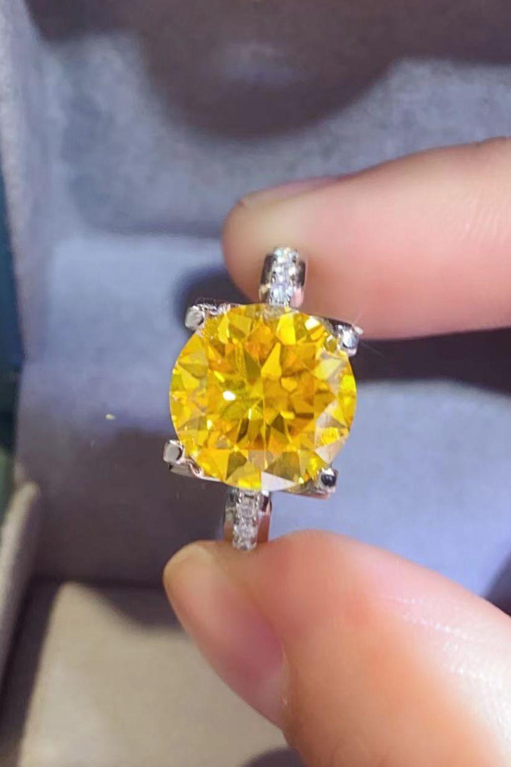 Widely Praised 5 Carat Yellow Moissanite Ring - MXSTUDIO.COM