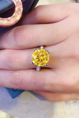 Widely Praised 5 Carat Yellow Moissanite Ring - MXSTUDIO.COM