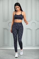 Wild And Free Leopard Print Yoga Set - MXSTUDIO.COM