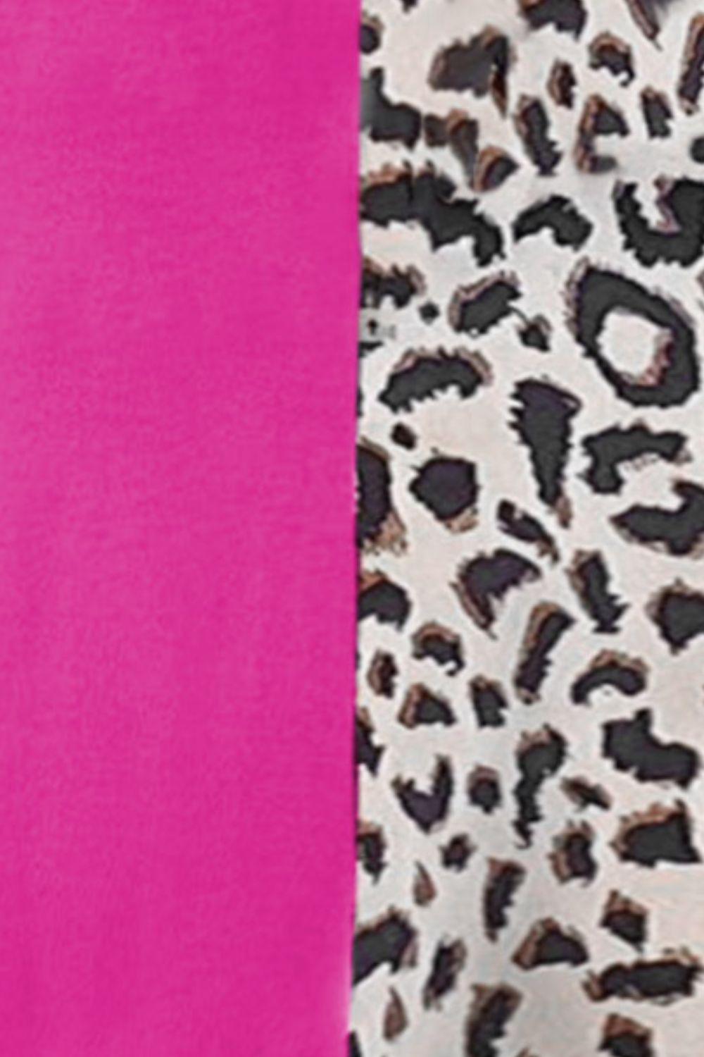 Wild Charm Leopard Hot Pink V Neck Tank - MXSTUDIO.COM