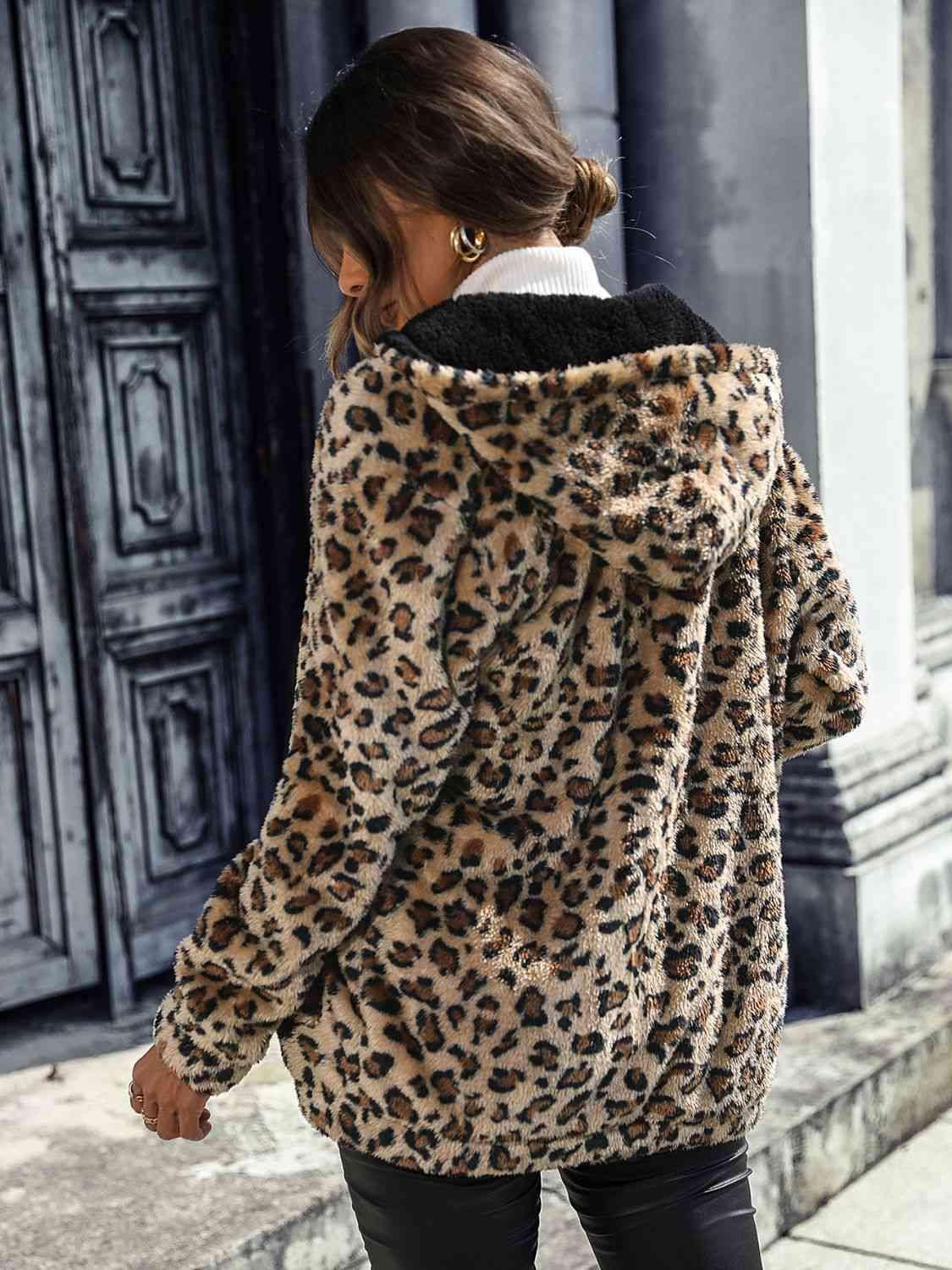 Wild Snug Leopard Full Zip Jacket With Hood-MXSTUDIO.COM