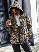 Wild Snug Leopard Full Zip Jacket With Hood-MXSTUDIO.COM