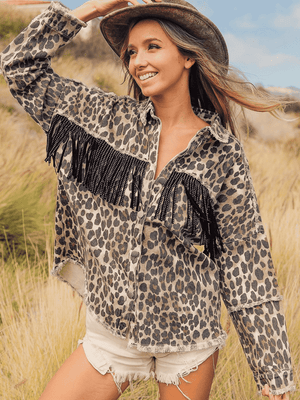 Wild West Fringe Leopard Cowgirl Jacket - MXSTUDIO.COM