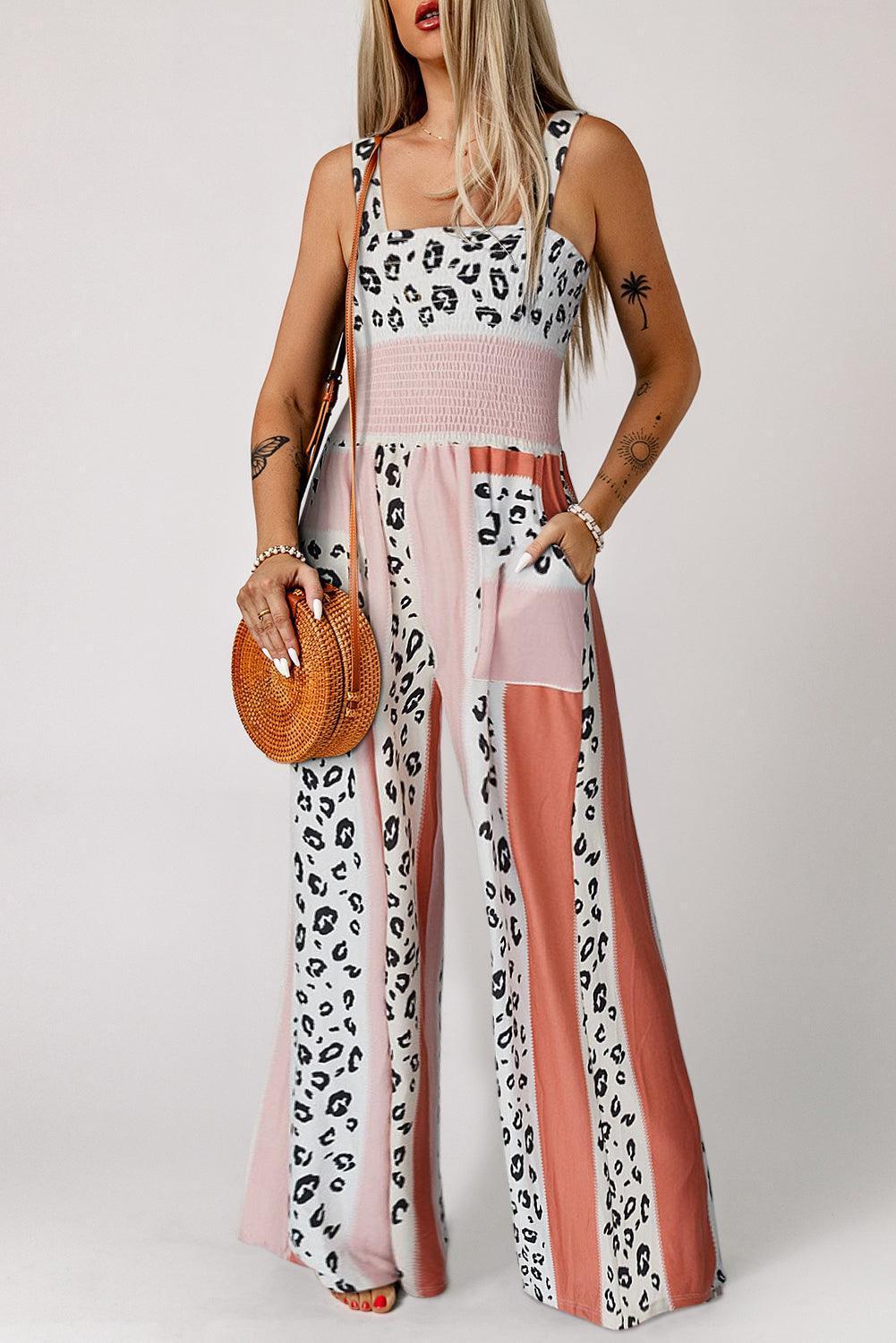 Wildly Fresh Wide Leg Leopard Print Jumpsuit - MXSTUDIO.COM - Stylish Womens Clothing